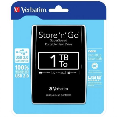 VERBATIM HDD USB Store 'n' Go 1TB BLACK 53663